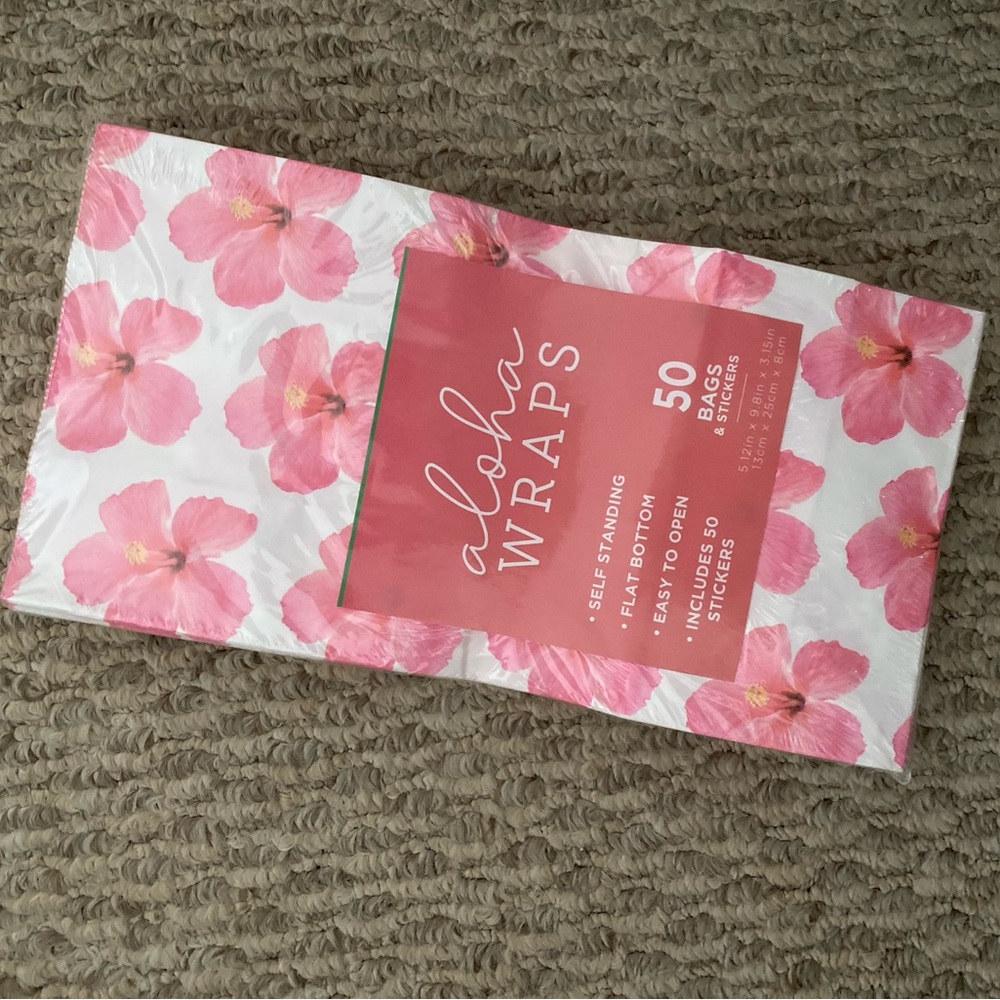 Aloha Wraps Hibiscus Lunch Bags NEW sealed